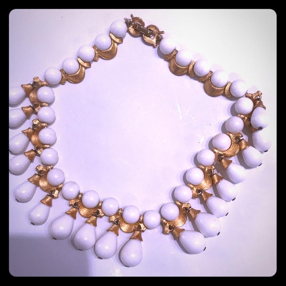 Vintage white and gold choker